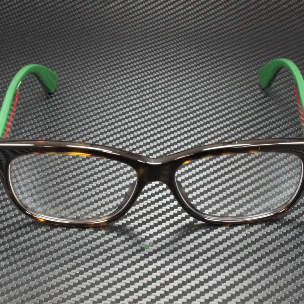 Gucci Square 55mm Green/Red Stripe Eyeglasses - Picture 3 of 4